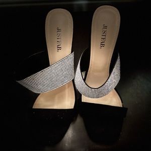 ✨🖤 size 10 heels with crystal strap. Never used